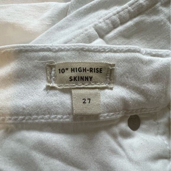 NWT Madewell 10" High Rise Skinny Jeans in Pure White: Step-Hem Edition - Picture 9 of 10